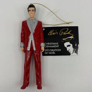 Elvis Presley Christmas Ornament Red Suit 5” Glitter Holiday Decor